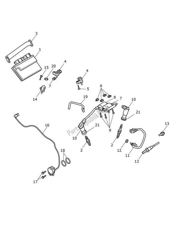 Wszystkie części do Engine Management Triumph Scrambler 1200 XE From AC 8499 2019 - 2021