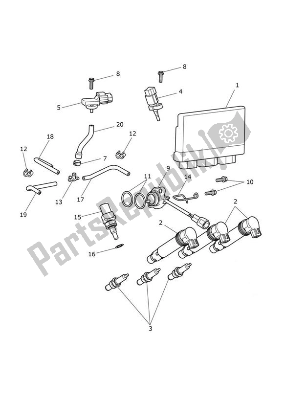 All parts for the Engine Management of the Triumph Tiger 900 GT PRO UP TO BP 5372 888 2020 - 2021