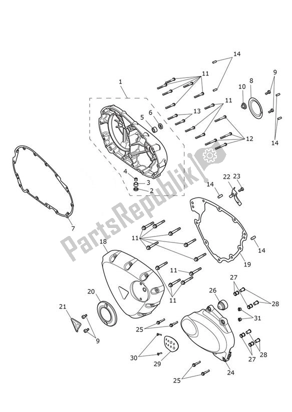 Alle onderdelen voor de Engine Cover - Street Scrambler From Vin 914448 van de Triumph Street Scrambler From VIN 914448 900 2019 - 2021