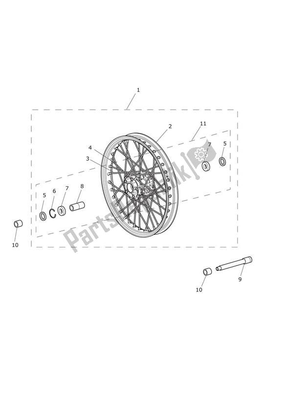 Toutes les pièces pour le Roue Avant du Triumph Tiger XCA UP TO VIN 855531 1215 2015 - 2017