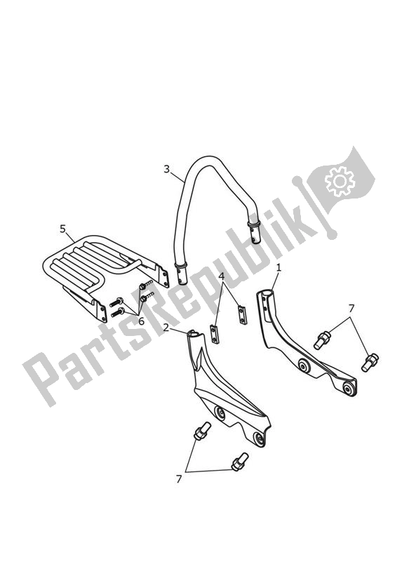 Alle onderdelen voor de Sissybar With Luggage Rack van de Triumph Thunderbird LT 1699 2014 - 2018