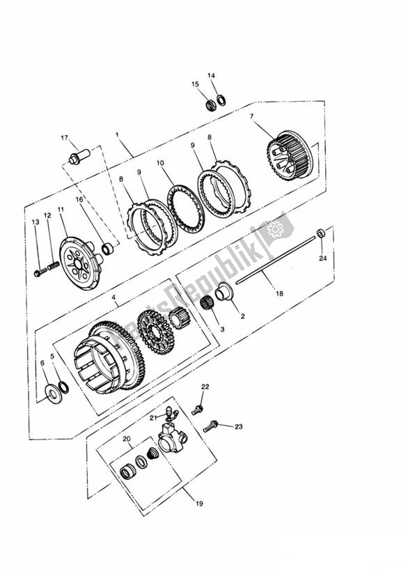 All parts for the Clutch of the Triumph Legend TT 885 1998 - 2001