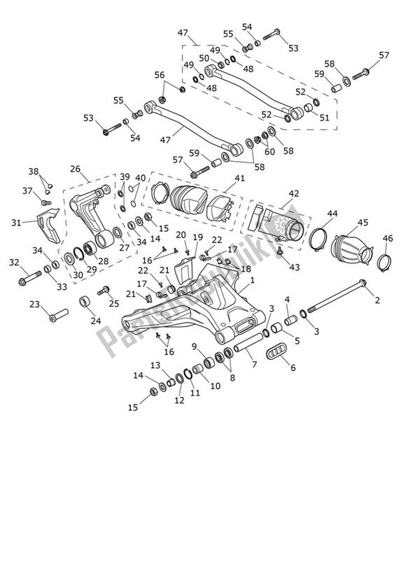 Todas las partes para Basculante de Triumph Tiger 1200 GT PRO 1215 2022 - 2024