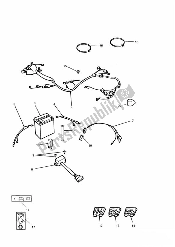 All parts for the Electrical Equipment of the Triumph Legend TT 885 1998 - 2001