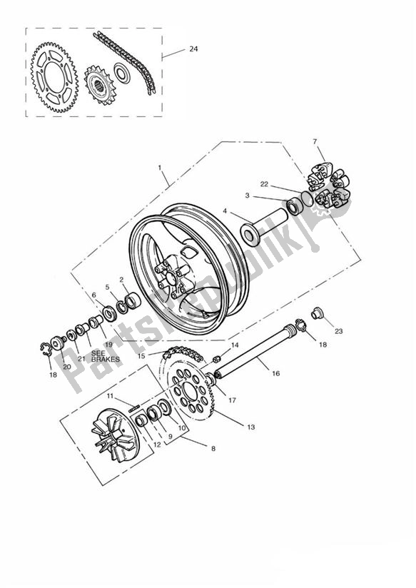 Toutes les pièces pour le Roue Arrière du Triumph Trophy From VIN 29156 1215 2018 - 2021