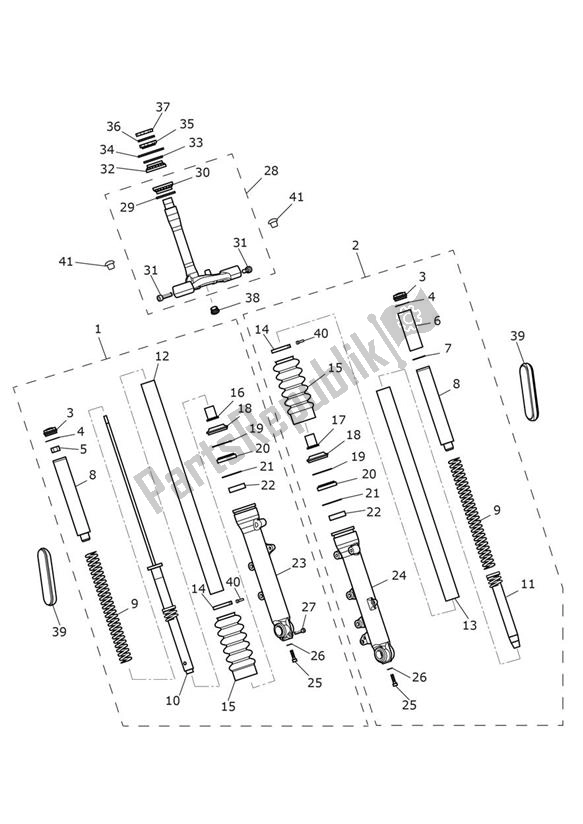 Todas las partes para Suspensión Delantera de Triumph Bonneville T 120 UP TO VIN AC 6129 +budekins & Diamond 1200 2016 - 2021