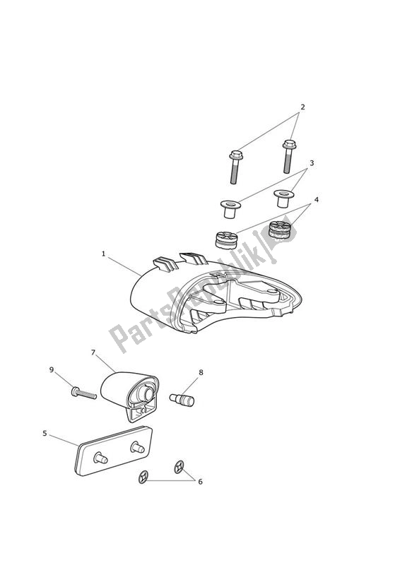 All parts for the Rear Light of the Triumph Speed Triple R From VIN 735437 1050 2016 - 2018