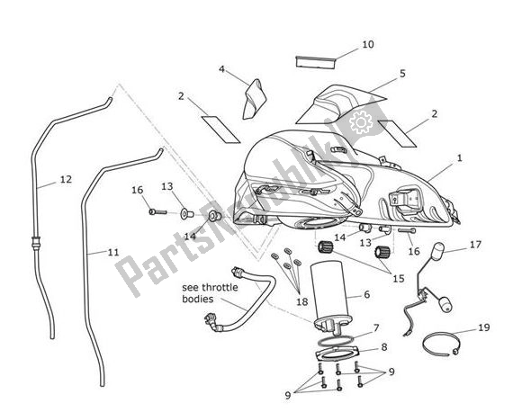 Todas las partes para Fueltank Fuel Pump de Triumph Tiger XCX From VIN 855532 1215 2018 - 2020