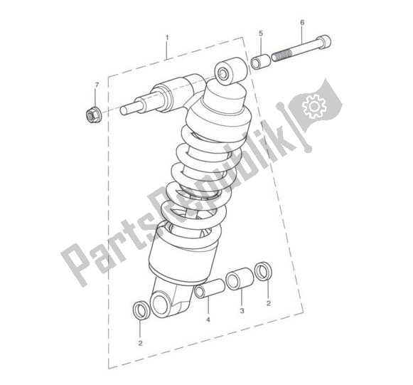 Todas as partes de Unidade De Suspensão Traseira do Triumph Tiger Sport From VIN 750470 1050 2021 - 2024