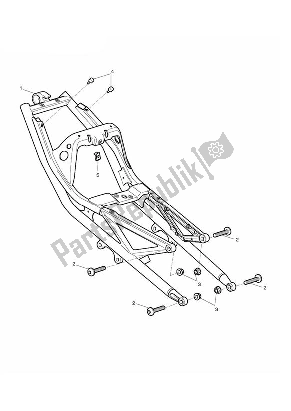 All parts for the Rear Frame Assembly of the Triumph Daytona R UP TO VIN 564947 675 2009 - 2017
