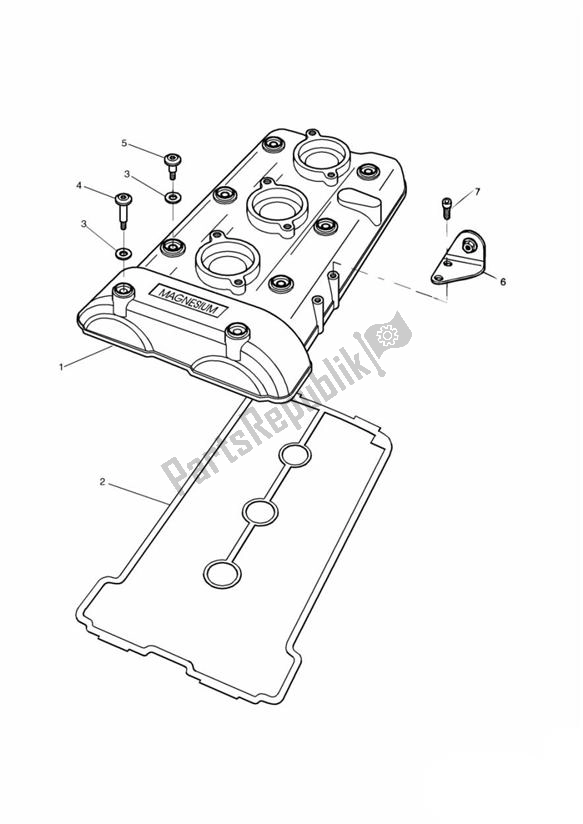 All parts for the Camshaft Cover 885ccm of the Triumph Speed Triple 885/ 955 UP TO VIN 141871 1994 - 2001
