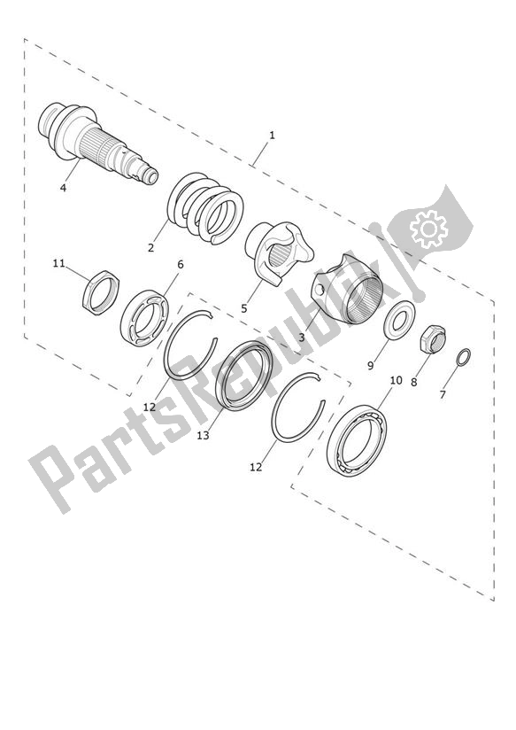 All parts for the Torsional Damper of the Triumph Rocket 3 R 2458 2020 - 2024