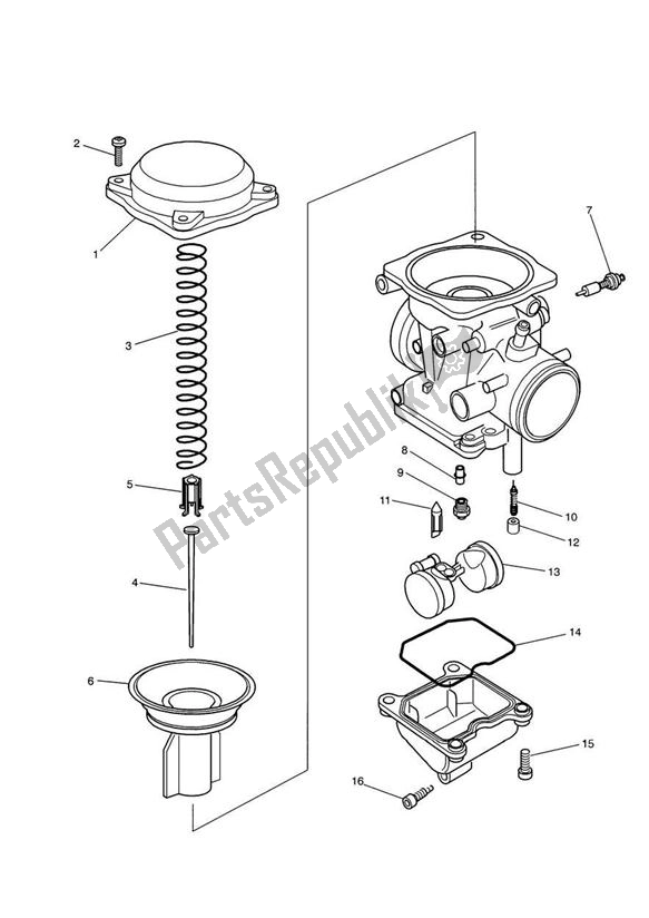 Tutte le parti per il Carburator Parts Keihin del Triumph Adventurer UP TO VIN 71698 885 1996 - 1998