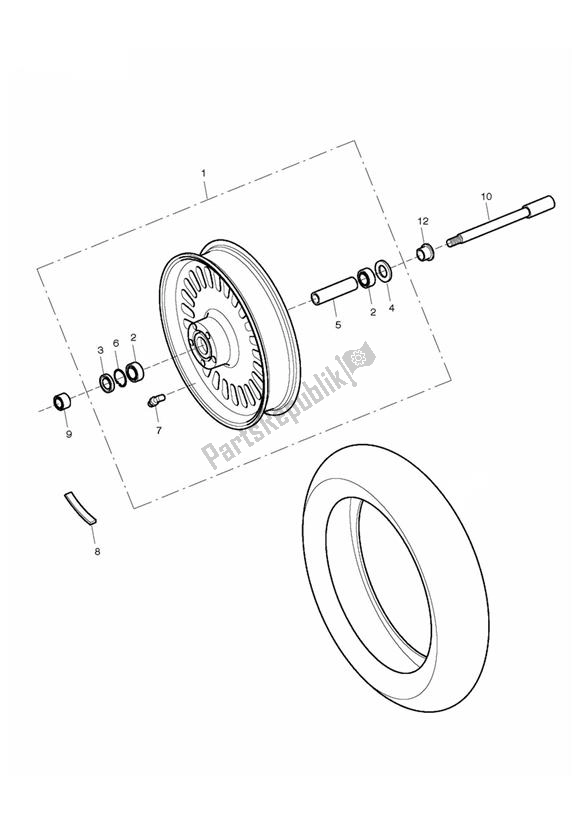 All parts for the Front Wheel of the Triumph Rocket III Touring 2294 2008 - 2017