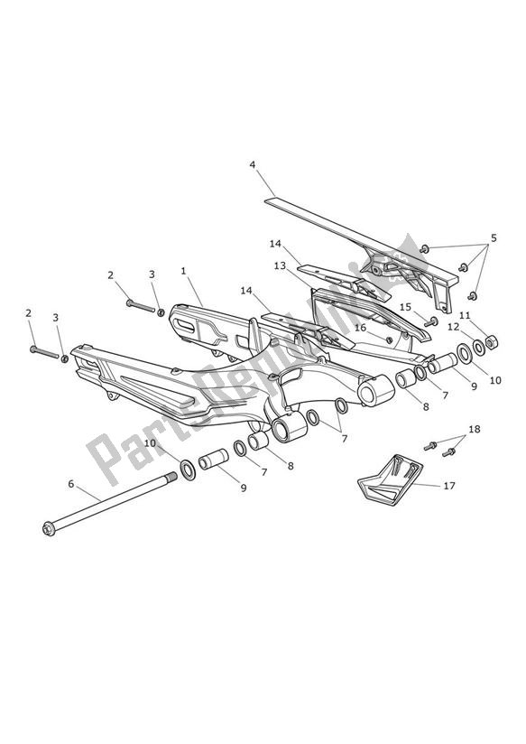 Todas as partes de Braço Oscilante do Triumph Tiger XRX UP TO VIN 855531 1215 2015 - 2017