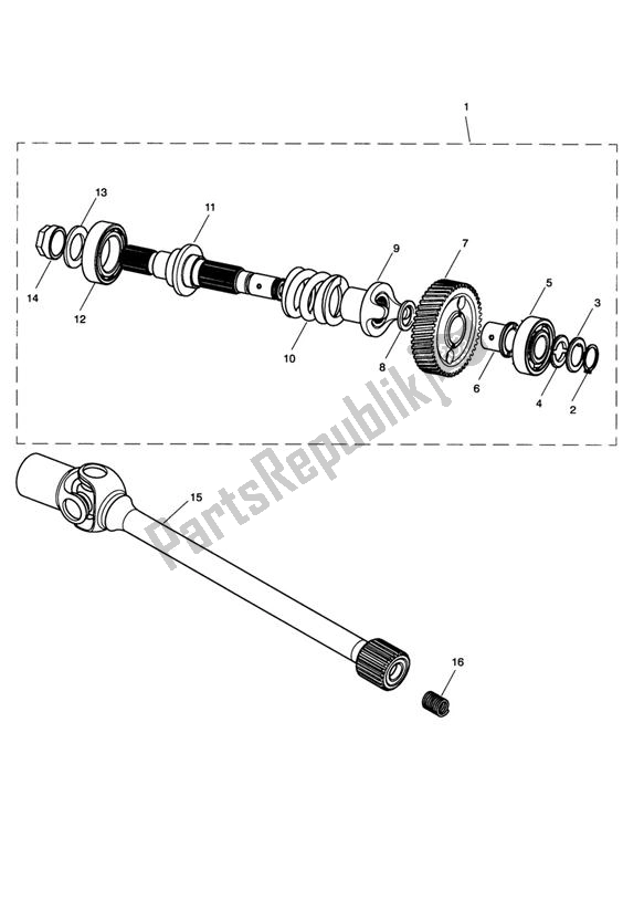 All parts for the Final Drive Kardan Rear of the Triumph Rocket III 2294 2004 - 2012