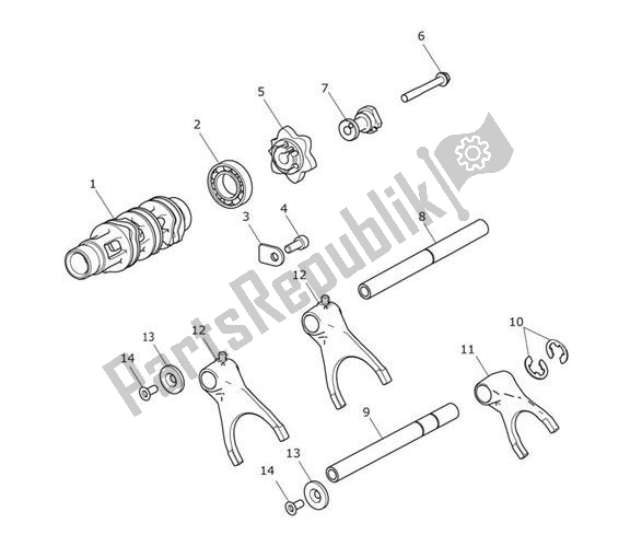 All parts for the Gear Selector Drum Gear Selector Forks of the Triumph Tiger 1200 XRX 1215 2018 - 2020