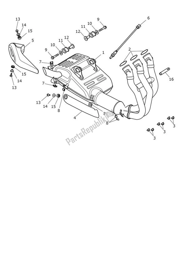 Toutes les pièces pour le échappement du Triumph Trident 660 2020 - 2024