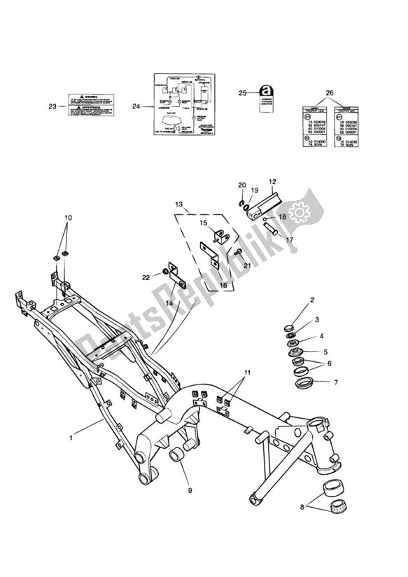Tutte le parti per il Main Frame Assembly del Triumph Trophy From VIN 29156 1215 2018 - 2021