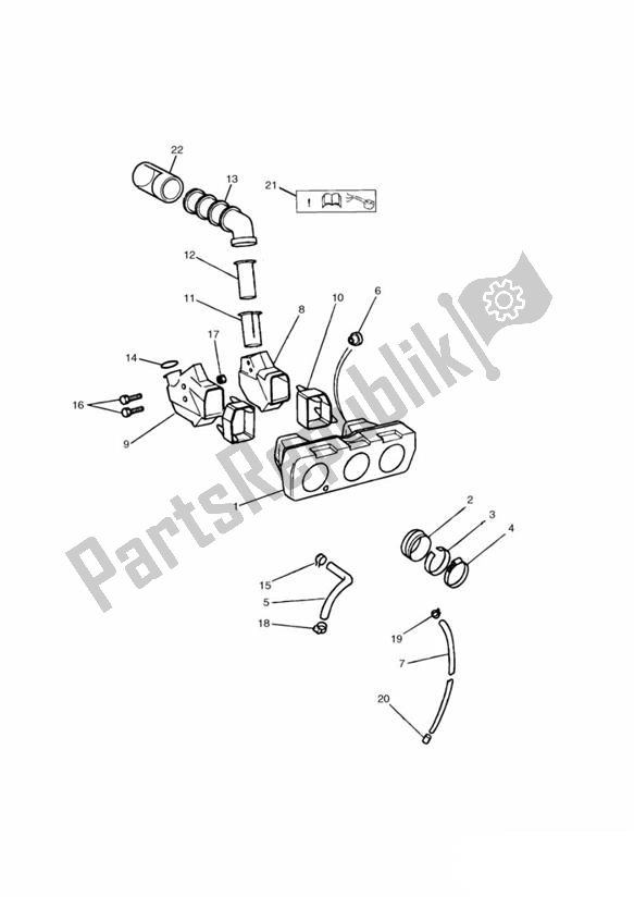 Tutte le parti per il Airbox (airfilter) 3zylinder del Triumph Trophy UP TO VIN 29155 1215 2012 - 2017