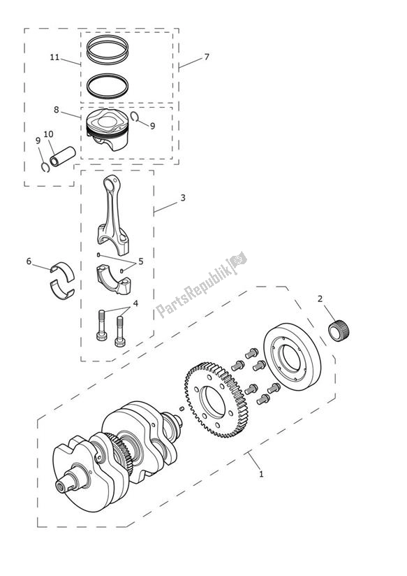 Tutte le parti per il Albero Motore del Triumph Bonneville T 120 UP TO VIN AC 6129 +budekins & Diamond 1200 2016 - 2021