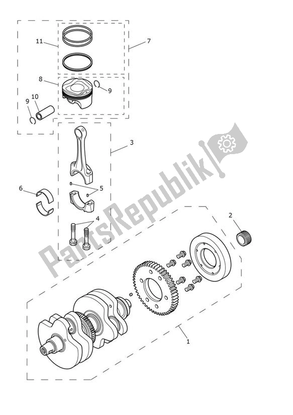 Toutes les pièces pour le Vilebrequin du Triumph Speedmaster 1200 From AC 1201 2022 - 2024