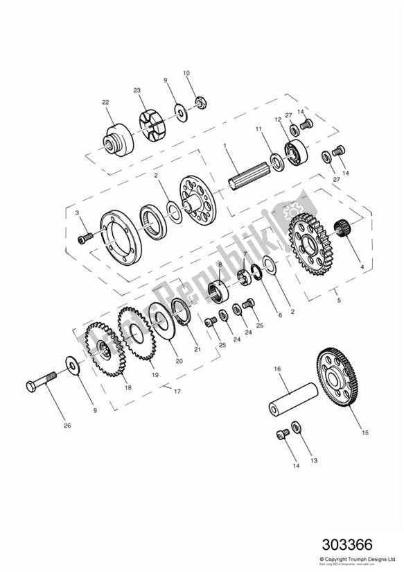 Todas as partes de Sprag Clutch do Triumph Sprint ST 955I UP TO VIN 139276 1999 - 2001