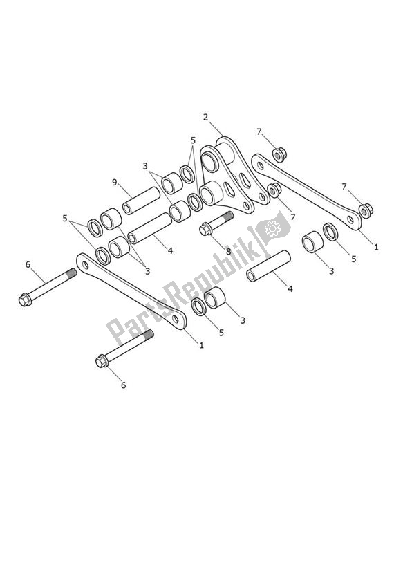 Toutes les pièces pour le Tringlerie De Suspension Arrière du Triumph Street Triple R From VIN BF 1297 765 2021 - 2024