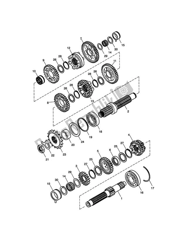 Todas as partes de Engrenagens do Triumph Speedmaster EFI From VIN 469050 865 2008 - 2017