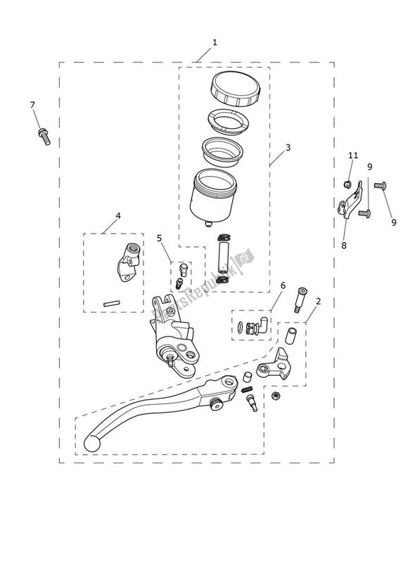 Todas as partes de Master Cylinder Assy Front do Triumph Tiger 1200 GT 1215 2022 - 2024