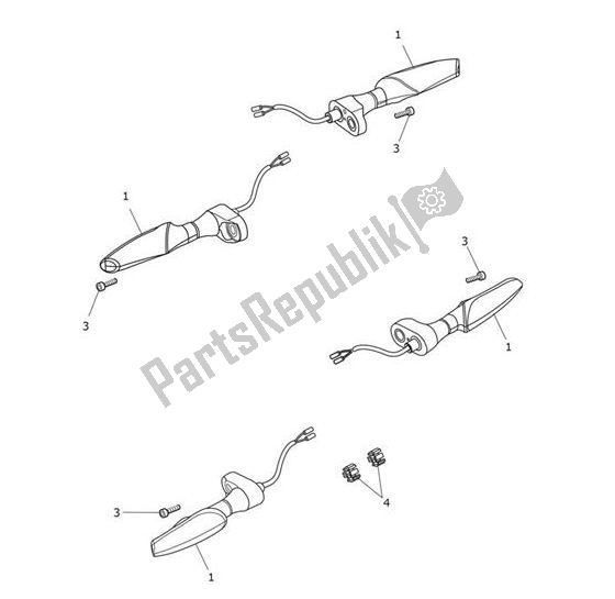 Tutte le parti per il Indicator Led del Triumph Speed Triple RS From VIN 867601 1050 2018 - 2020