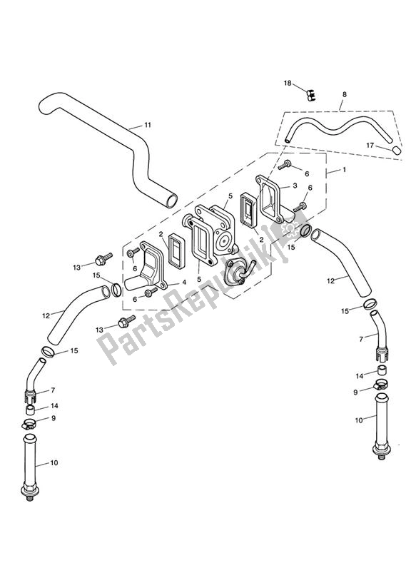 All parts for the Emission Control of the Triumph Speedmaster Carburator 865 2003 - 2007