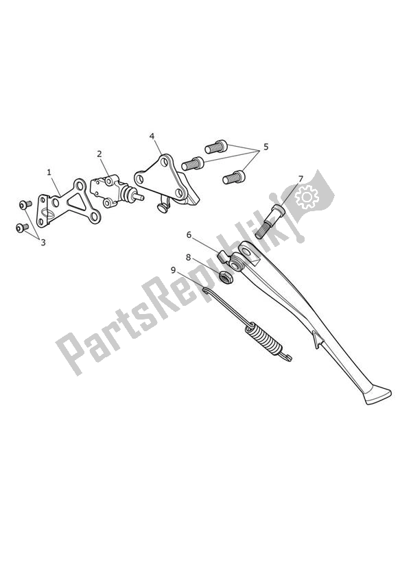 All parts for the Sidestand of the Triumph Speed Triple R From VIN 735437 1050 2016 - 2018