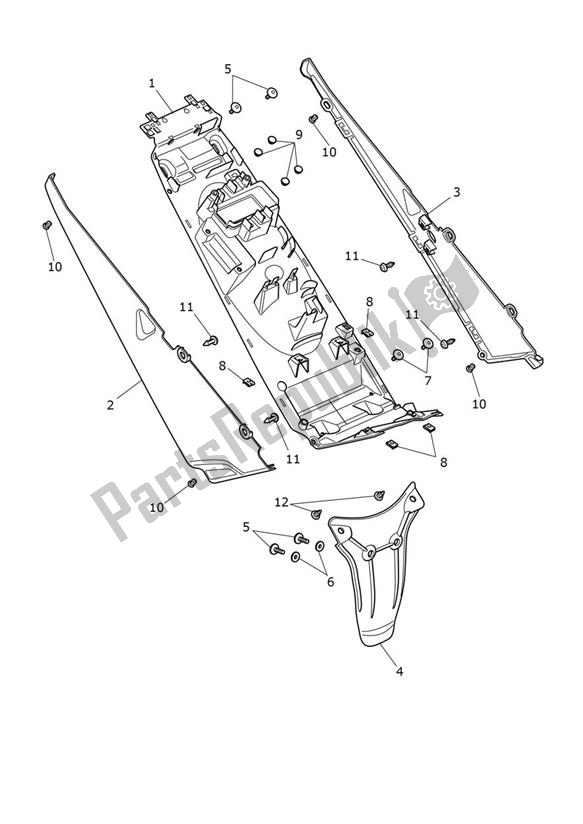 Todas las partes para Guardabarros Trasero de Triumph Tiger 1200 GT 1215 2022 - 2024