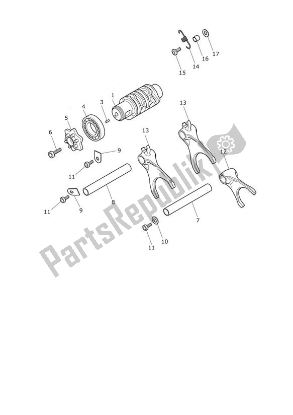 Tutte le parti per il Gear Selector Drum From Af9302 del Triumph Street Triple R From VIN 982752 765 2021 - 2024