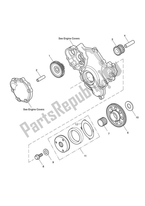 All parts for the Sprag Clutch From Engine506682 of the Triumph Tiger 1050 & SE 2007 - 2013