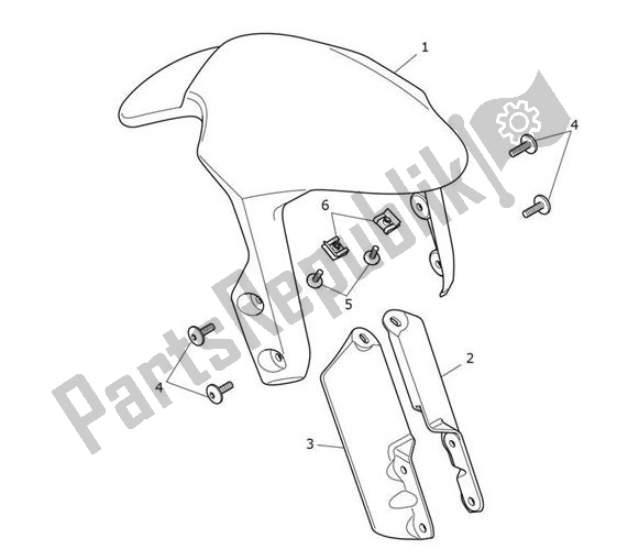 All parts for the Mudguard Front of the Triumph Speed Triple 1200 RS 1160 2021 - 2024