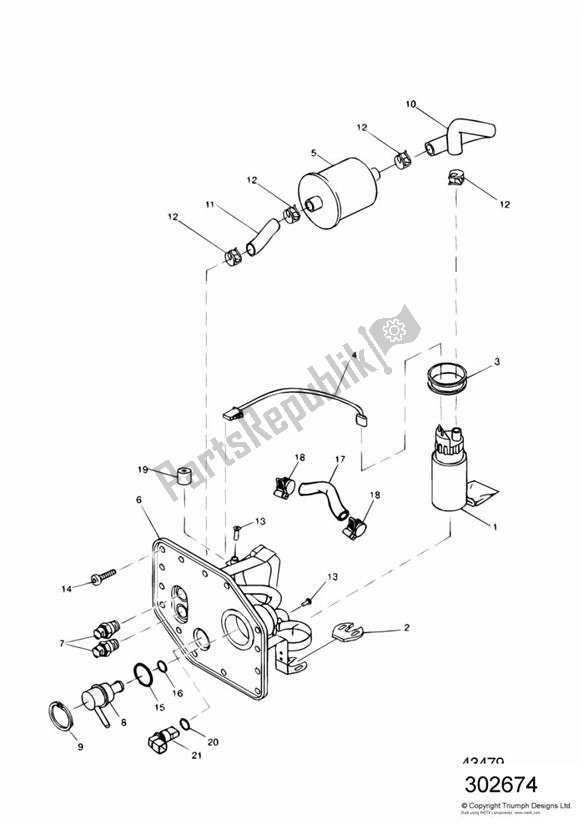 All parts for the Fuel Pump Up To Vin072716 of the Triumph Speed Triple 885/ 955 UP TO VIN 141871 1994 - 2001
