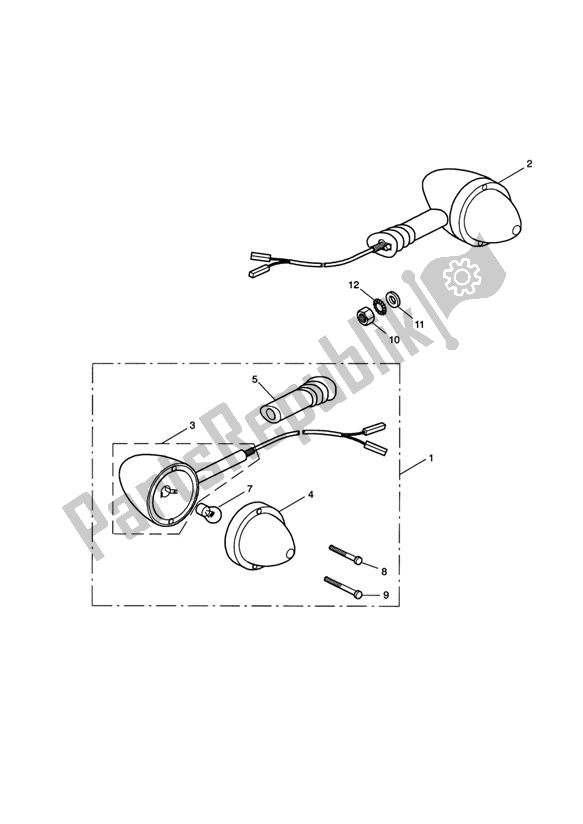 All parts for the Indicator Front of the Triumph Bonneville & T 100 Carburator 865 2001 - 2015