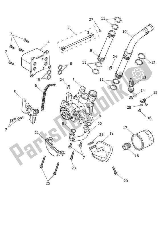 Todas as partes de Oilpump Lubrication do Triumph Tiger 1200 GT 1215 2022 - 2024