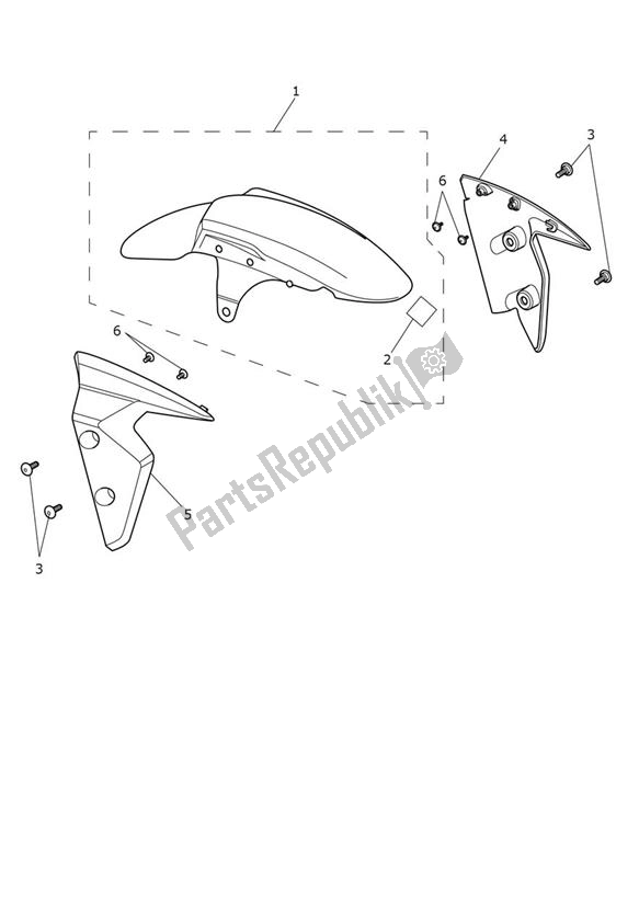 All parts for the Mudguard Front of the Triumph Street Triple S From VIN 974463 765 2021 - 2024