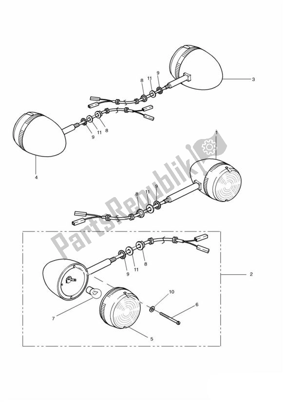 Wszystkie części do Indicator Triumph Thunderbird 900 885 1995 - 2004