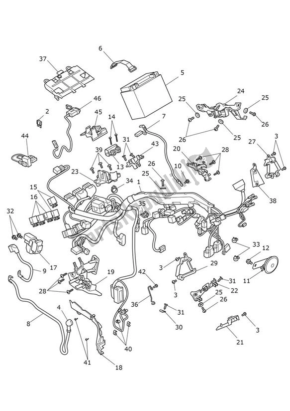 All parts for the Electrical Equipment of the Triumph Bonneville T 100 From VIN AC 5927 +chrome 900 2022 - 2024