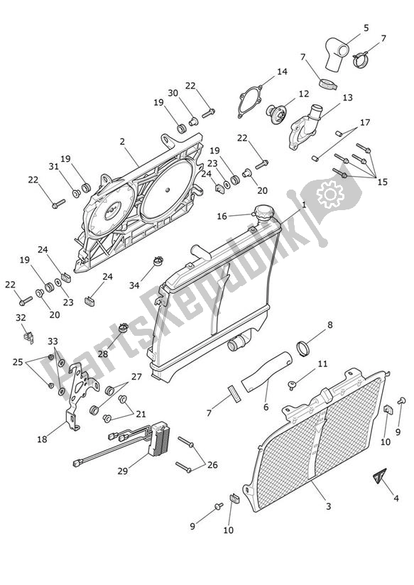 Todas las partes para Enfriamiento de Triumph Rocket 3 GT 2458 2020 - 2024