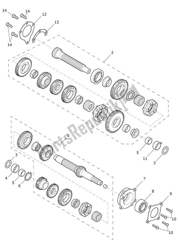 All parts for the Gears of the Triumph Rocket 3 R Black 2458 2021