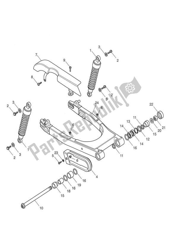 Todas las partes para Basculante de Triumph Thruxton Carburator 865 2004 - 2007