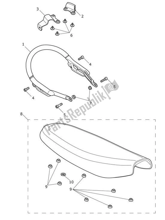 Wszystkie części do Siedzenie Triumph Scrambler 1200 XE UP TO AC 8498 2019 - 2021