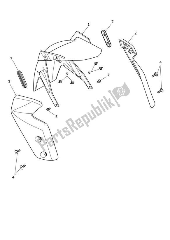 All parts for the Mudguard Front of the Triumph Tiger 900 GT PRO UP TO BP 5372 888 2020 - 2021