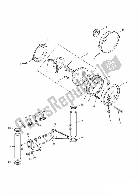 Tutte le parti per il Faro del Triumph Thunderbird 900 885 1995 - 2004