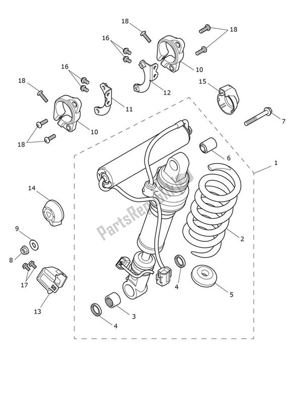 Wszystkie części do Tylne Zawieszenie Triumph Tiger 900 GT PRO UP TO BP 5372 888 2020 - 2021